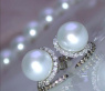 Southsea Pearl Studs with white & brown Diamonds