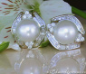 Giant Southsea Pearl Earrings with Diamonds (13,5 - 14 mm)