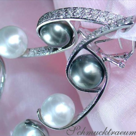 Terrific Tahitian Pearl & South Sea Pearl Earrings