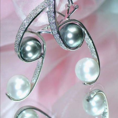 Terrific Tahitian Pearl & South Sea Pearl Earrings