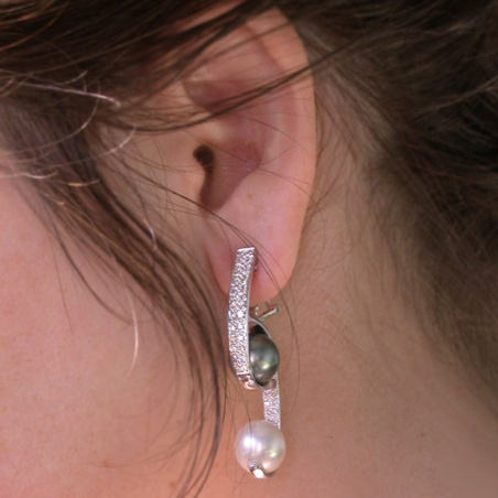 Terrific Tahitian Pearl & South Sea Pearl Earrings