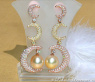 Stunning Dangling Earrings with Golden Southsea Pearls and Diamonds
