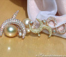 Stunning Dangling Earrings with Golden Southsea Pearls and Diamonds