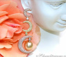 Stunning Dangling Earrings with Golden Southsea Pearls and Diamonds
