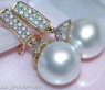 Elegant Southsea Pearl Earrings with Diamonds in Yellow gold 18k
