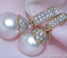 Elegant Southsea Pearl Earrings with Diamonds in Yellow gold 18k