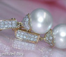 Elegant Southsea Pearl Earrings with Diamonds in Yellow gold 18k