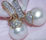 Elegant Southsea Pearl Earrings with Diamonds in Yellow gold 18k