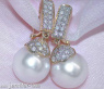 Elegant Southsea Pearl Earrings with Diamonds in Yellow gold 18k