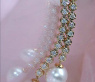 Extra long Southsea Pearl Dangling Earrings with Diamonds