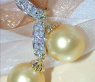 Fine Golden Southsea Pearl Earrings / Hoops with Diamonds