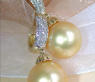 Fine Golden Southsea Pearl Earrings / Hoops with Diamonds