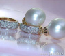 Fine Southsea Pearl Earrings / Hoops with Diamonds