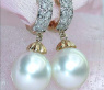 Fine Southsea Pearl Earrings / Hoops with Diamonds