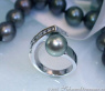 Tahitiperle Ring mit Diamanten