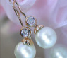 Enchanting Southsea Pearl Hanging Earrings with Diamonds