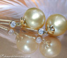 Pretty Hanging Earrings with Southsea Pearls & Diamonds