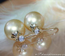 Pretty Hanging Earrings with Southsea Pearls & Diamonds