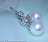 Pretty Southsea Pearl Hanging Earrings with Diamonds