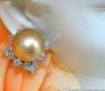 Pretty "Star" Studs with Golden Southsea Pearls & Diamonds