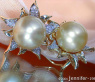 Blossom Style Studs with Golden Southsea Pearls & Diamonds