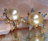 Blossom Style Studs with Golden Southsea Pearls & Diamonds