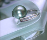Tahitiperle Ring mit Diamanten