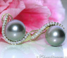 Beautiful Tahitian Pearl Earrings with Diamonds in Yellow Gold