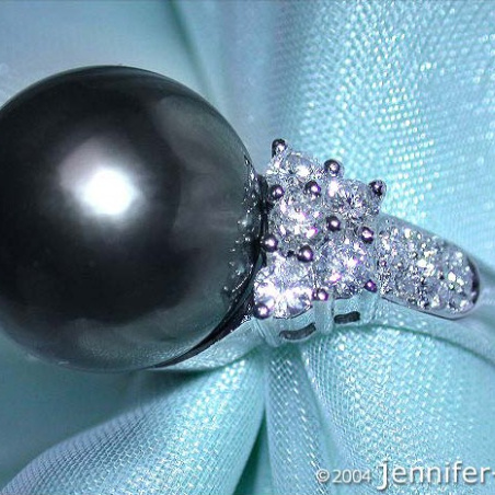 Tahitiperle Ring mit Brillanten