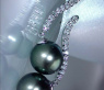 Curved Tahitian Pearl Earrings with Diamonds