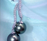 Curved Tahitian Pearl Earrings with Diamonds
