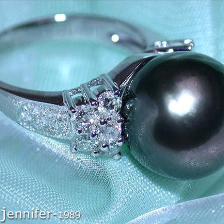 Tahitiperle Ring mit Brillanten