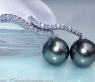 Curved Tahitian Pearl Earrings with Diamonds