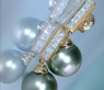 Simple Tahitian Pearl Diamond Earrings in Yellow gold 18k