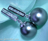 Simple Tahitian Pearl Diamond Earrings in White gold 18k