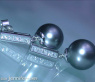 Simple Tahitian Pearl Diamond Earrings in White gold 18k