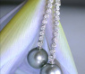 Glorious Dangling Earrings with Tahitian Pearls & Diamonds