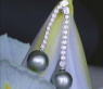 Glorious Dangling Earrings with Tahitian Pearls & Diamonds