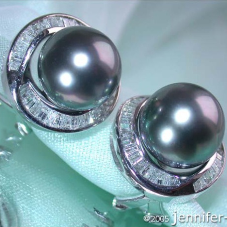 Tahitiperlen Ohrstecker mit Diamanten