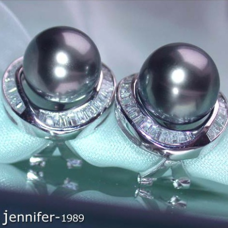 Tahitiperlen Ohrstecker mit Diamanten