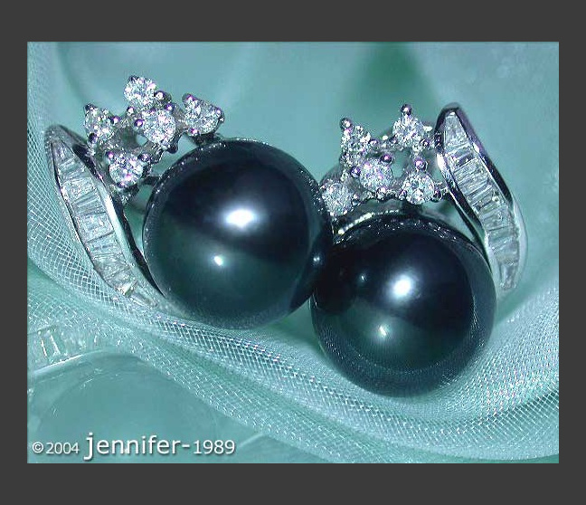 Highly Feminine Tahitian Pearl Studs With Diamonds Highly Feminine Tahitian Pearl Studs With Diamonds