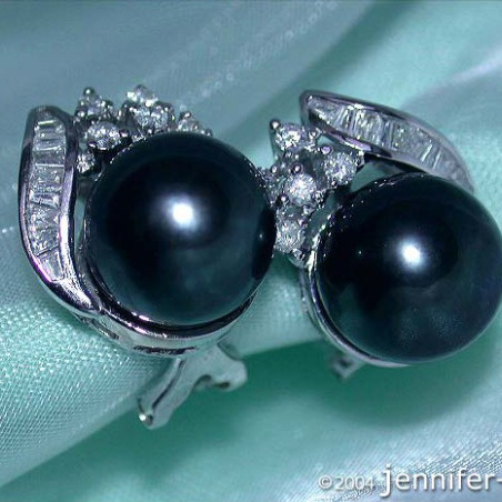 Tahitiperlen Ohrstecker mit Diamanten