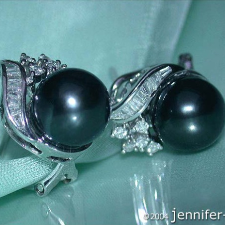 Tahitiperlen Ohrstecker mit Diamanten