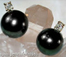 Beautiful Tahitian Pearl Studs with Diamonds in Yellow Gold 14k
