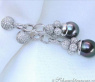 Exclusive Tahitian Pearl Dangling Earrings with Diamonds