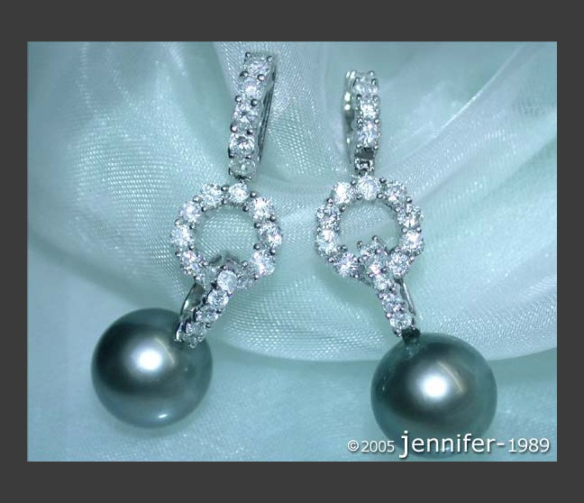 Timeless Tahitian Pearl Diamond Earrings Timeless Tahitian Pearl Diamond Earrings