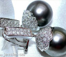 Stately Tahitian Pearl Diamond Earrings in White gold