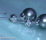 Pretty Tahitian Pearl Earrings with Diamonds in White gold 14k