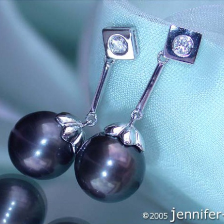 Tahitiperlen Ohrstecker mit Brillanten