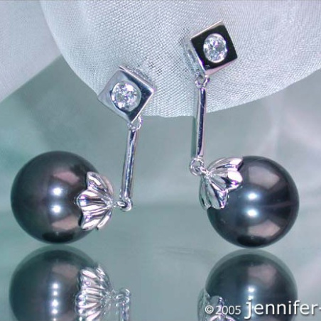 Tahitiperlen Ohrstecker mit Brillanten